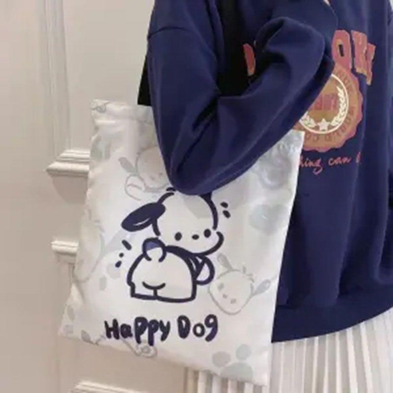 卡通学生帆布包上课可装书小众设计感单肩包女大容量ins百搭手提|undefined