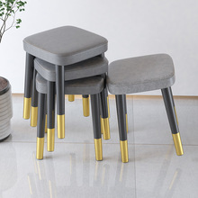 凳子餐椅家用小椅子可叠放圆凳轻奢简约现代卧室客厅餐桌板凳方凳