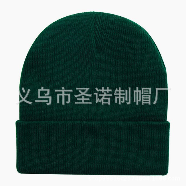 Bordado todo el tablero de luz de color sólido acrílico sombrero de punto europeo y americano otoño e invierno cálido sombrero de lana gorro para hombres y mujeres