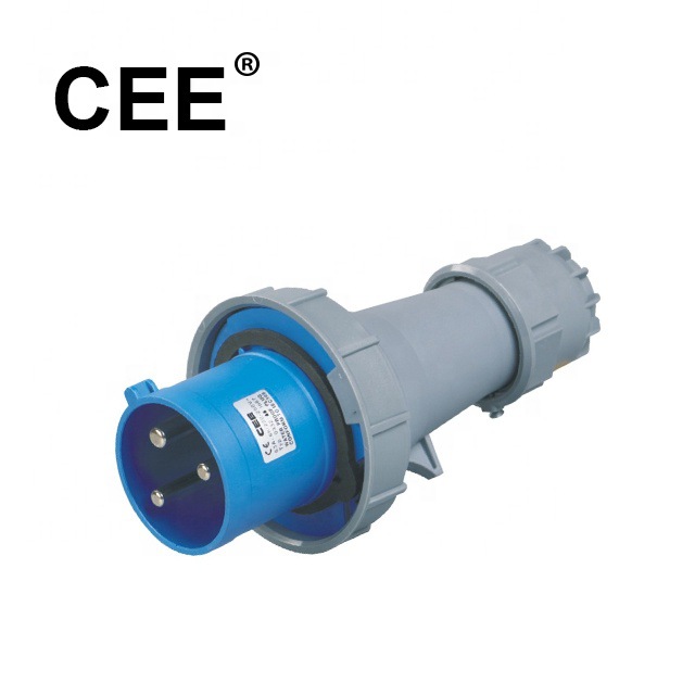 CEE-0332/0432工业插头 蓝色 IP67 63A 125A 220-250V 2P+E CE