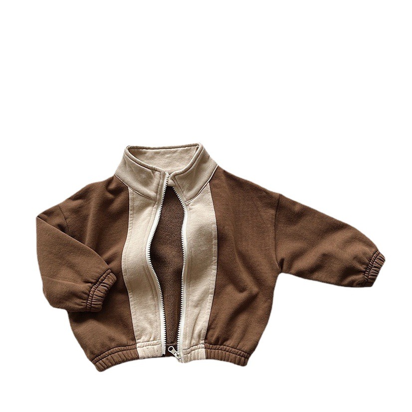 Knock fan ~ abrigo de color de contraste de estilo coreano para niños otoño nuevos niños y niñas chaqueta de punto japonesa abrigo ropa de moda para niños