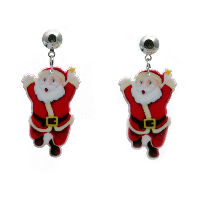 Europeo y americano transfronterizo Navidad Santa Claus pendientes hembra ins estilo moda Navidad vacaciones joyería