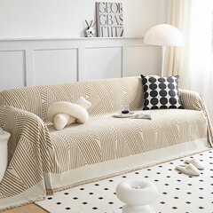 Line Ins Style Sofa Cover Fabric Towel Simple Modern Cat Scratch Proof All Seasons Universal Double Sided Sofa Blanket Versatile Cover