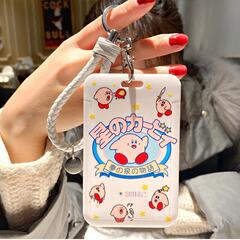 Star Kirby card holder, ID card holder, student meal card, subway bus keychain, halter neck lanyard, girly heart cute