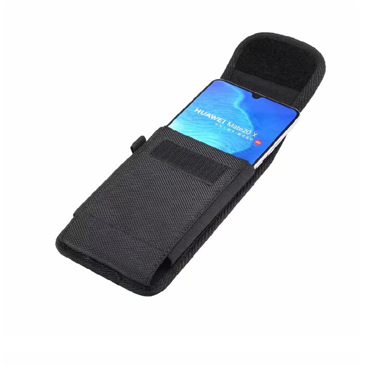 Oxford tela de la cintura-colgando bolsa de teléfono móvil de mediana edad y ancianos usan cinturón de la cintura bolsa de cuero vertical de los hombres bolsa de cintura Velcro nylon