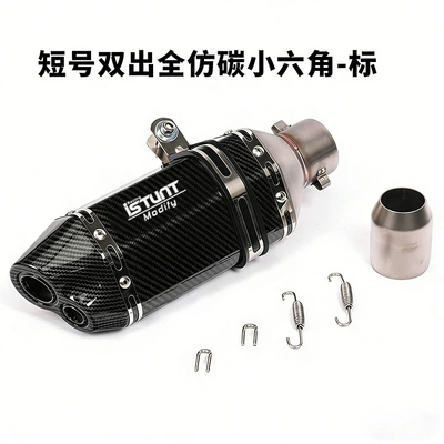 KTM390Z400GSX1000 motorcycle modified | Exhaust pipe - short-double-out-full-flower-small-hexagon-laser