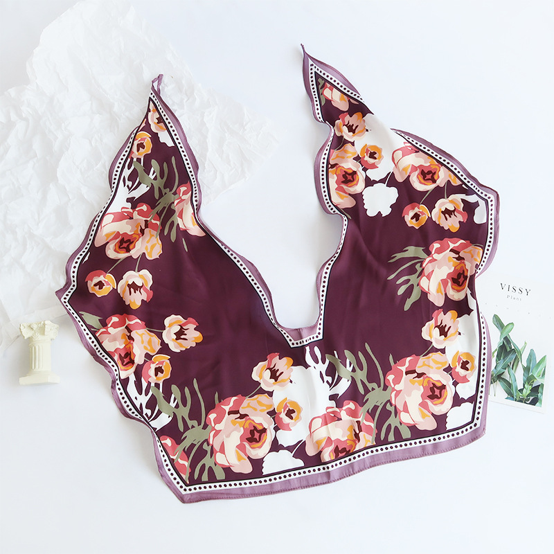 2025 nuevo bufandas de seda hexagonal bufandas de hombro alta sensación de moda de diseño minimalista de seda simulada bufandas temperamento universal