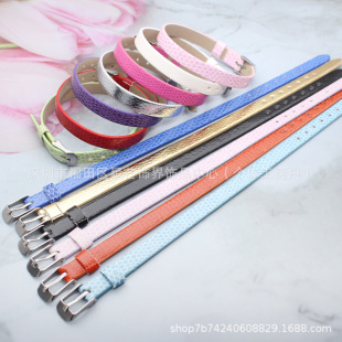 DIY8MM��Ƥ�� slide charms�W���¿����8mmPU�߼y���󎧱펧