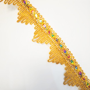 Filigree multicolored sequins edge big mountain lace triangle water clothing handmade diy edge decoration material