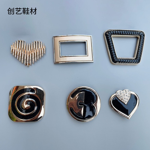 Fashion Trend EVA High Heels Slippers Shoe Surface Decorative Zinc Alloy Metal Buckle Shoe Material Accessory Wholesale