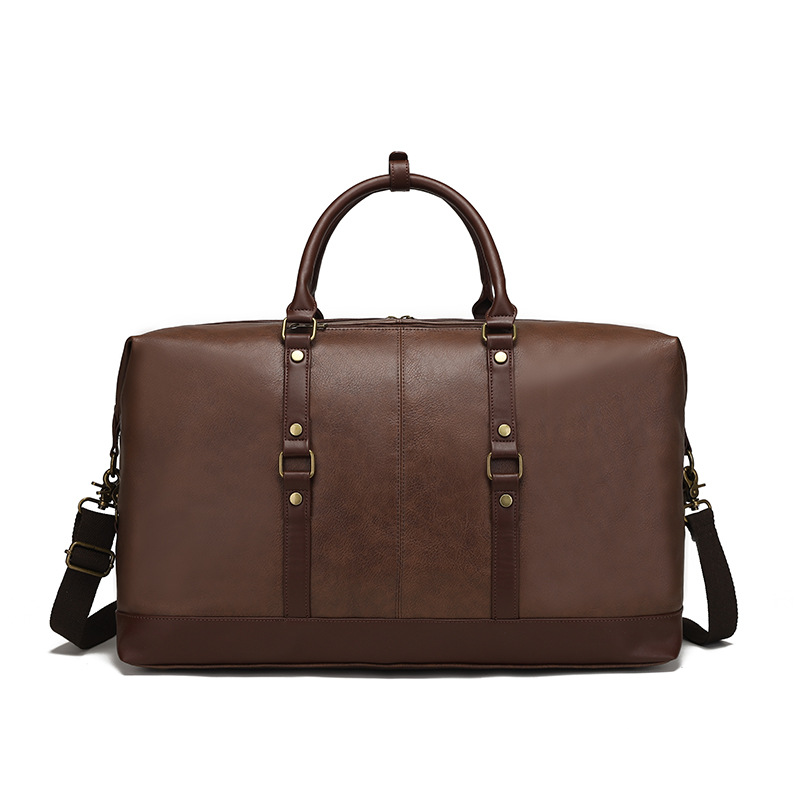 Fuente de la fábrica Nueva bolsa de viaje de PU resistente al desgaste estilo de negocios de color sólido hombro al aire libre bolsa de equipaje bolsa de almacenamiento explosión transfronteriza