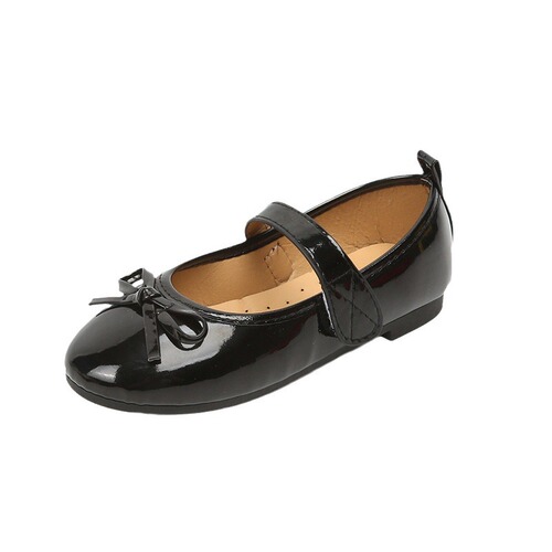 Children's Small Leather Shoes 2025 Spring and Autumn New Middle and Large Children's Princess Shoes, Soft Sole Girl Butterfly Knot Single Shoes