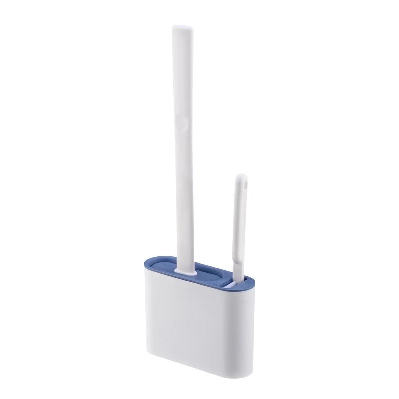 Cepillo de inodoro de plástico cepillo de silicona sin perforación artículos de baño domésticos colgados en la pared drenaje sin esquina muerta baño todo tipo de colección