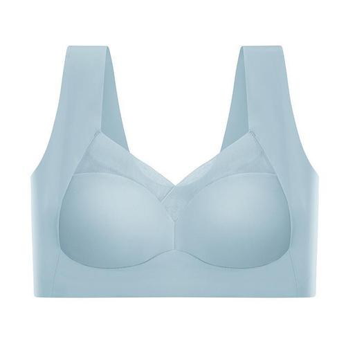 Gauze Seamless Nude Underwear Large Size Gathering Beautiful Back Big Breast Revealing Small Yoga Sports Vest Style Wireless Bra