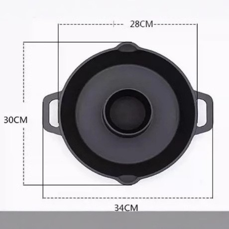 Shunxing Cast Iron Flat-Bottomed Turkey Pot Exported to the United States for Thanksgiving Hot Pot, Slow Cooker, Frying Pan, Induction Cooker, Soup Pot