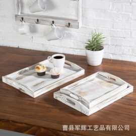 实木桌面茶盘内置手提蛋糕咖啡盘三件套餐厅上菜盘阳台多肉花盆盘