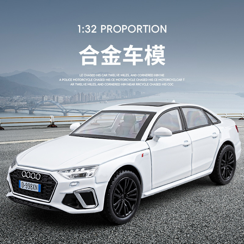 Jiaye 1:32 Audi A4 Six-Door Pull-Back Four-Wheel Shock-Absorbing Steering Artificial Alloy Car Model Car