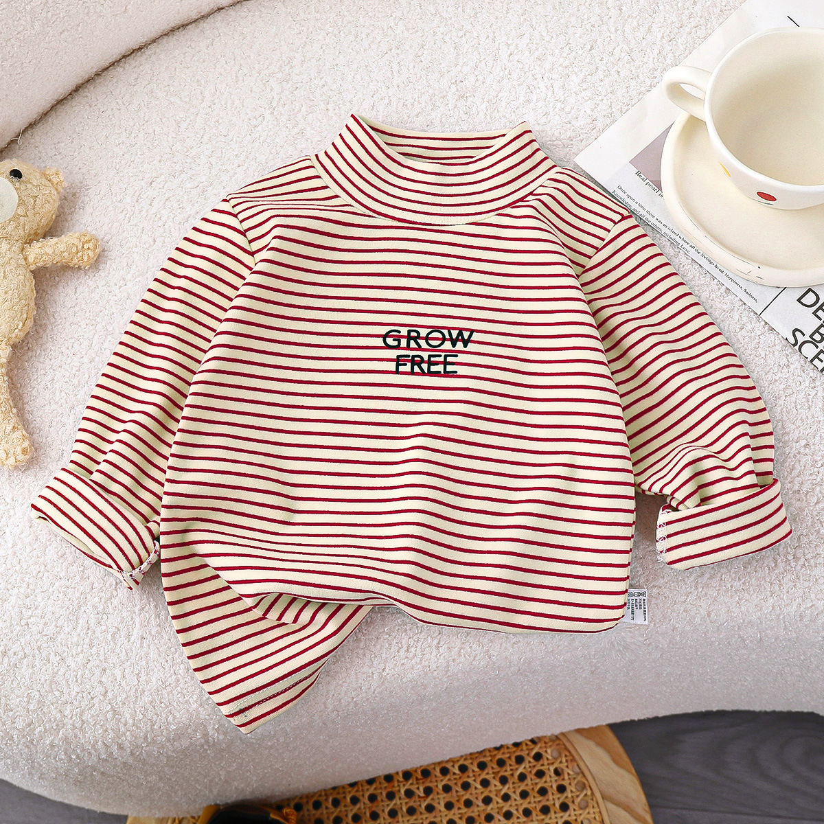 Camisas de base para niños otoño nuevo bebé camiseta de terciopelo de cuello alto invierno niños de manga larga calentamiento ropa infantil de niñas al por mayor