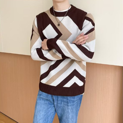 Clearance Sale Knit Sweater Men's Autumn and Winter Trendy Brand Loose Round Neck Pullover Casual Sweater Trendy Jacket