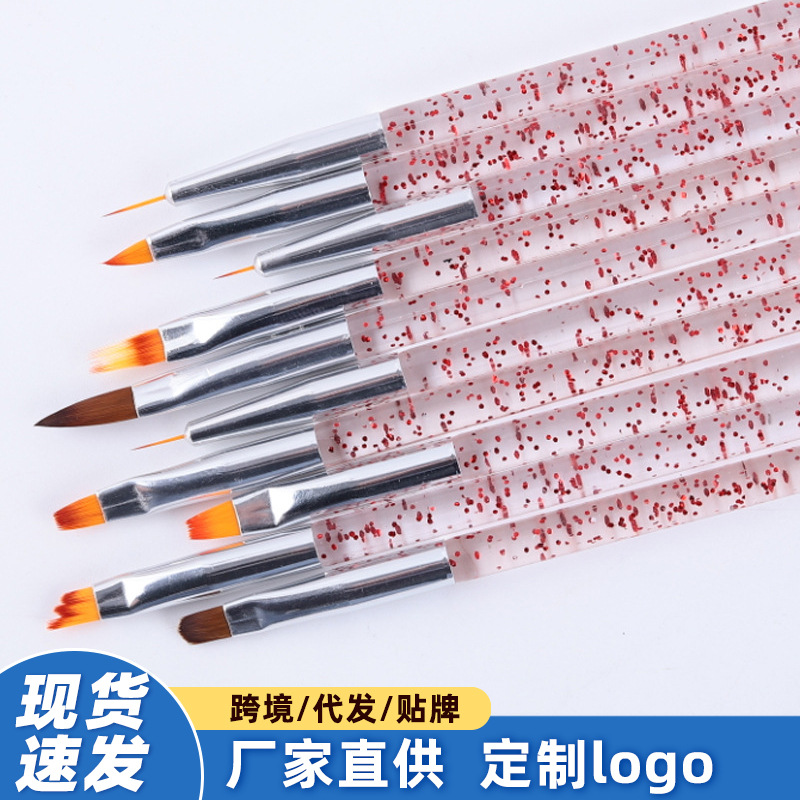 Fábrica al por mayor varilla de cristal talla pluma gancho pluma dibujo pluma cristal pluma encaje gradiente pluma nail art pen