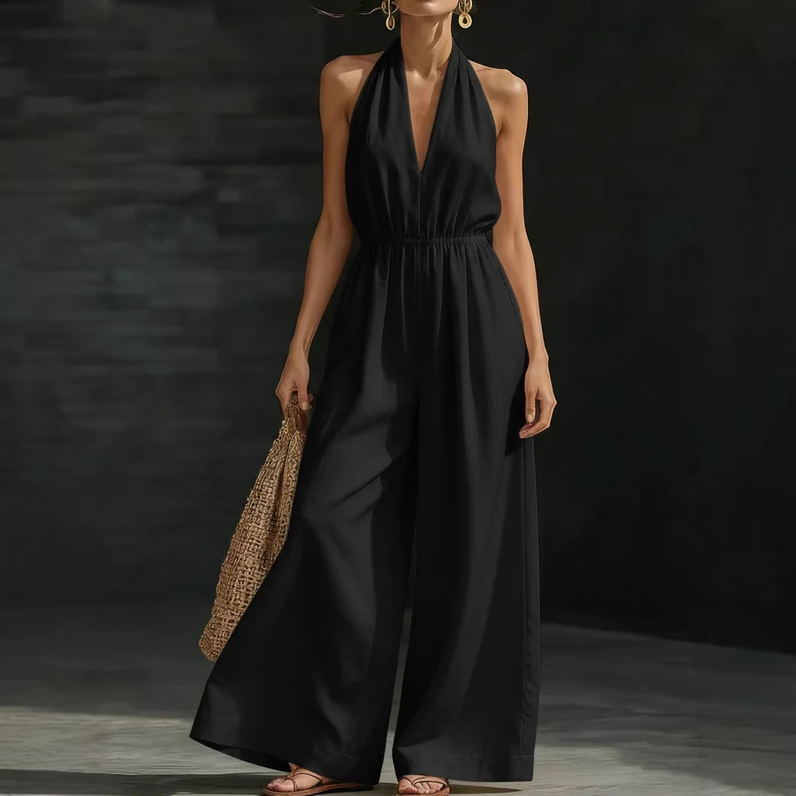 2026 verano nuevo estilo europeo y americano V-collar chaleco de cuello de diseño femenino temperamento estilo de viaje de moda francés