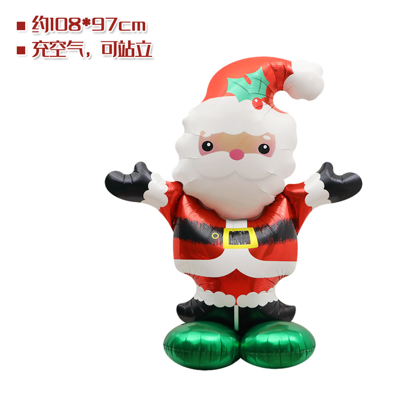 Ventana de Navidad accesorios de decoración de juguete globo 4D de pie de Navidad Viejo hombre Reno árbol de Navidad Super gran globo