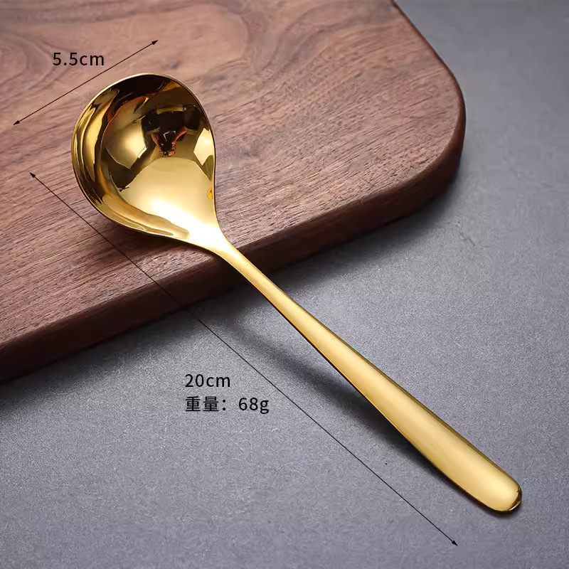 304韓国式ステンレススプーン麻辣热スープスプーンスプーンスプーン金色スプーンスプーンスプーン家庭用スプーン|undefined
