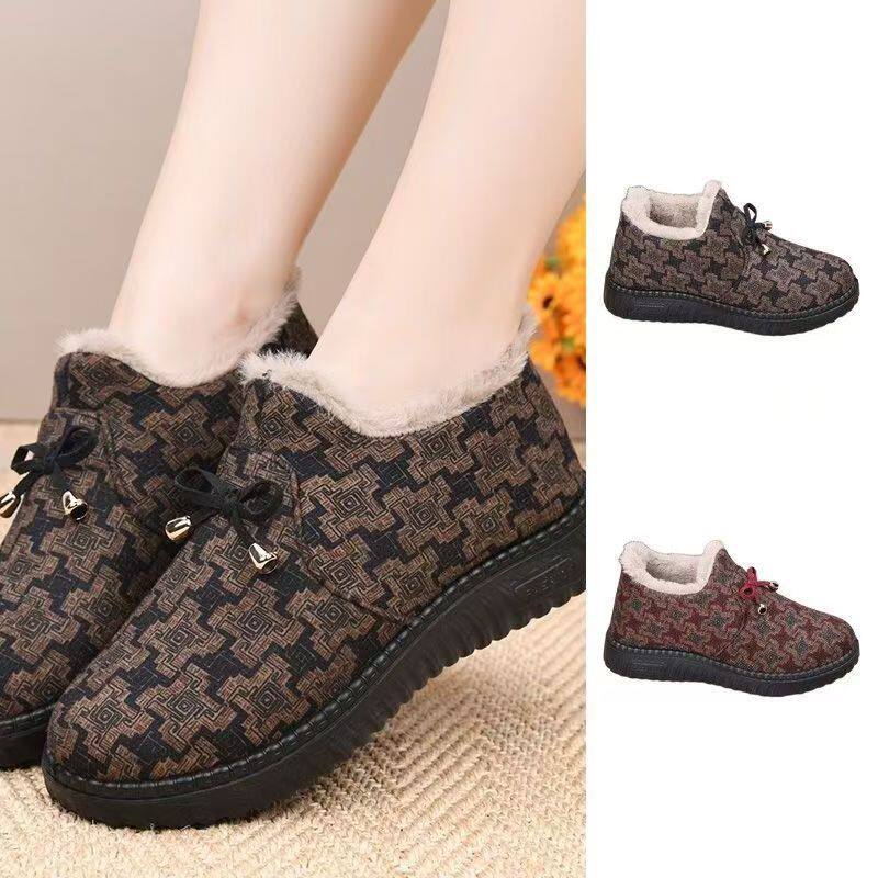 Giày bông nữ cổ trung lót nhung dày giữ ấm chống trượt đế mềm — Hoa Đậu Nữ Bông - Cà Phê Màu, Hoa Đậu Nữ Bông - Đỏ, Hoa đậu nữ bông - màu đỏ, Hạt chia organic ( chi tiết 8