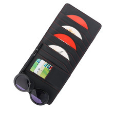 Car Sun Visor Storage Bag, Leather Car Glasses Holder, Portable Storage, Multifunctional Car Receipt Holder, Cd Holder