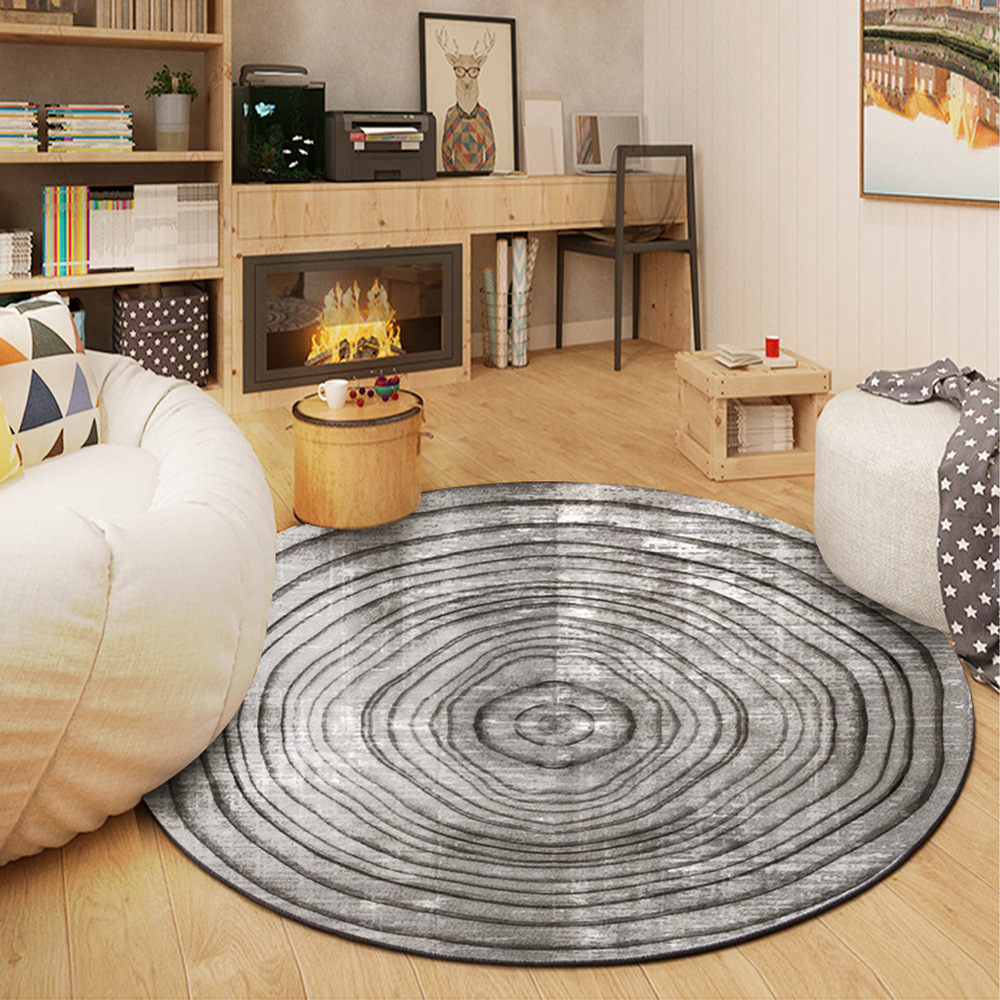 Tapete Redondo para Pie de Cama de Seda Artificial, Absorbente y Antideslizante para Sala de Estar image 23