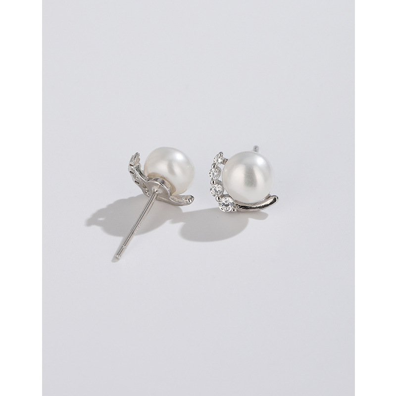 Pendientes de perlas de agua dulce de plata esterlina 925 para mujeres 2023 nuevo nicho pendientes de temperamento de alto grado pendientes de perforación del oído