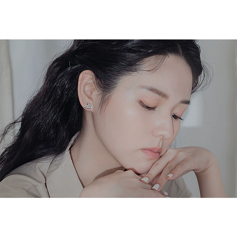 Zirconium, fashionable constructor for sleep, earrings, silver 925 sample, simple and elegant design