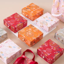 国风小花抽屉盒首饰包装盒珍珠扣喜庆古风项链吊坠盒抽拉饰品盒