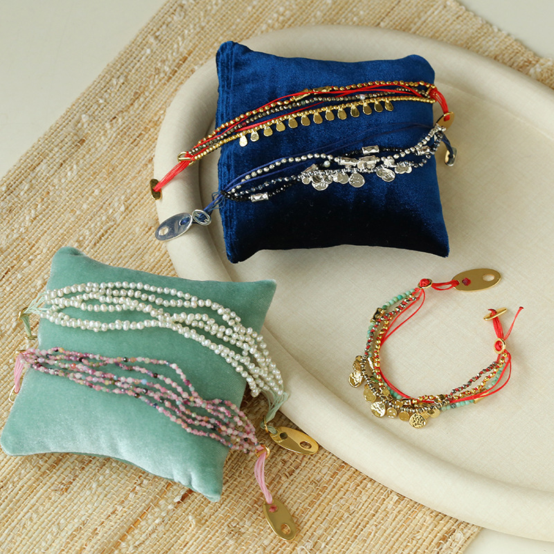 Bohemian style layered beaded bracelet, multi-layered, stylish and elegant, made of natural stone and freshwater pearls, handcrafted Bohemian style layered beaded bracelet, multi-layered, stylish and elegant, made of natural stone and freshwater pearls, handcrafted