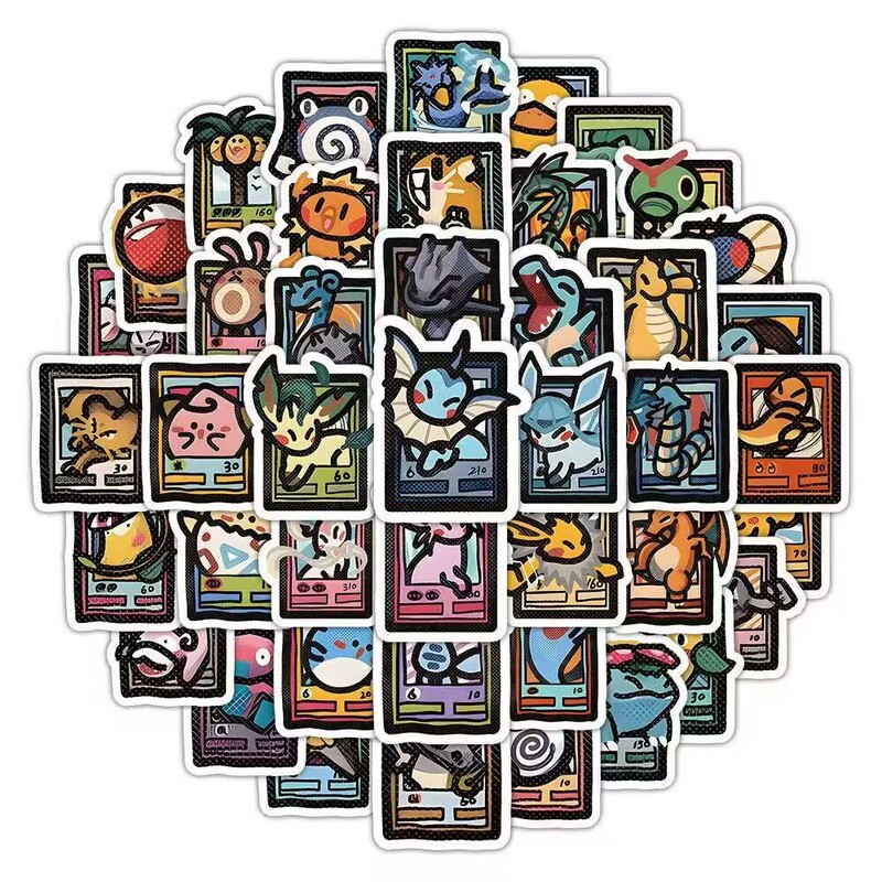100 Popular Cartoon Creative Pokemon Card Handbook Materials Mobile Phone Decoration Suitcase Waterproof Sticker DIY