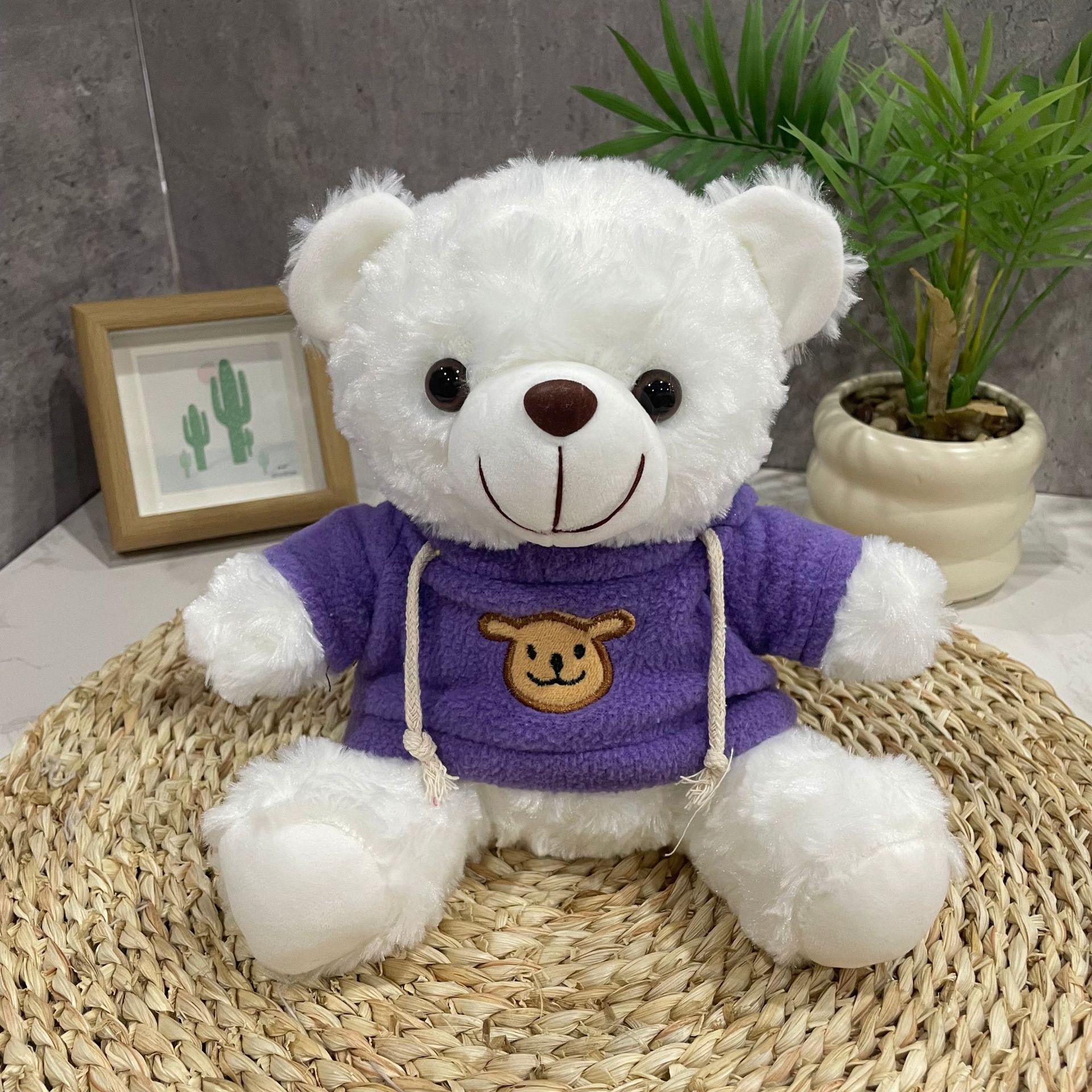 Teddy Bear se puede imprimir LOGO evento de vacaciones muñeca regalo para el hogar adornos de escritorio abrazar juguetes de peluche