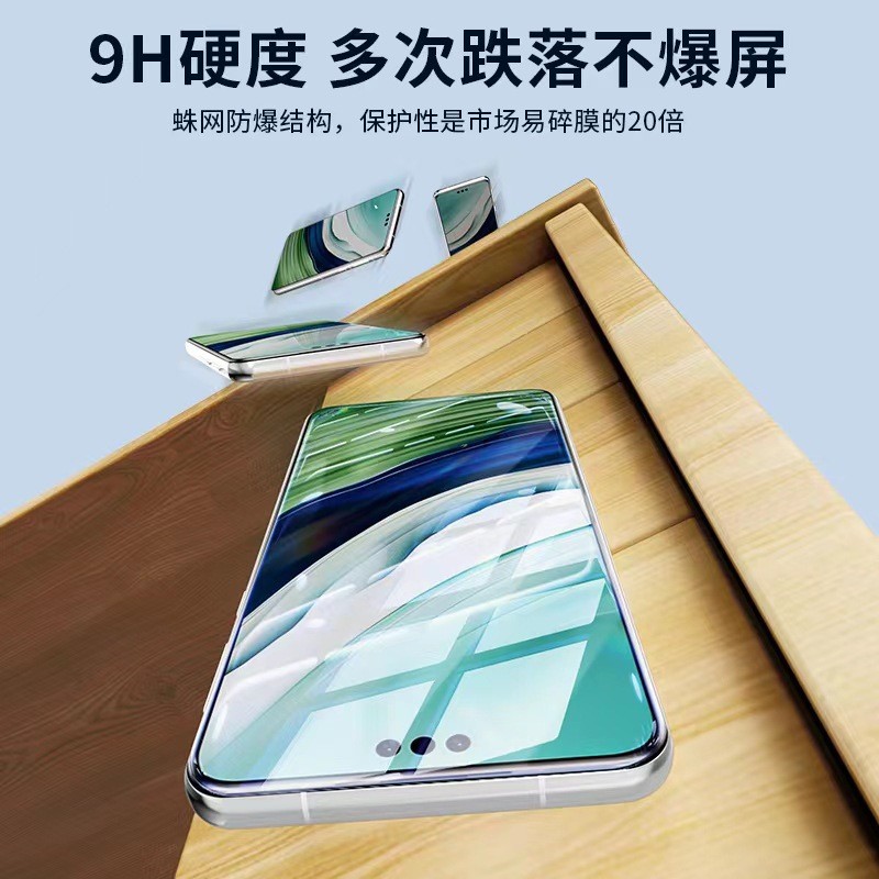 Aplicable al artefacto de película libre de polvo OPPOX100 superficie curva cubierta de pantalla completa x100Pro protección para los ojos luz púrpura segunda pegatina artefacto