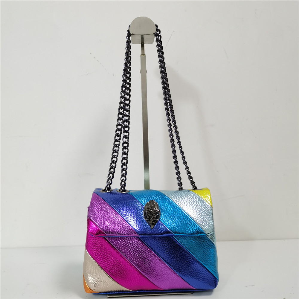 Mujeres Pequeña Todas Las Temporadas Cuero Sintético Raya Moda Cuadrado Gire La Tapa Bolsa De Hombro display picture 2