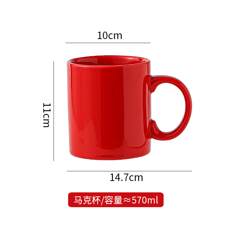 Hermosas tazas de Navidad pintadas a mano creativas lindas tazas de cerámica esmaltadas con tazas de dibujos animados de color con cucharas tazas de desayuno