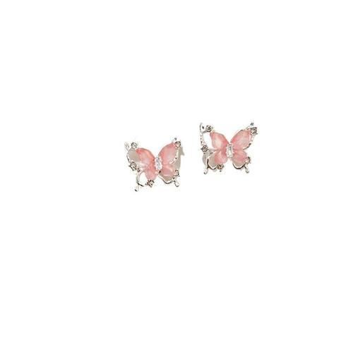 Heartbeat here! Fashionable and luxurious butterfly earrings with sparkling diamonds for women, small and unique design, high-end earrings, elegant and popular on the internet 