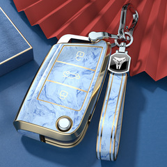 新款國潮大眾汽車鑰匙套扣適用途昂途安L凌度高爾夫探歌tpu全包殼