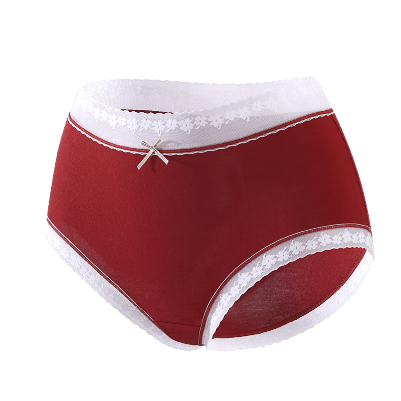 Year of the Horse, Zodiac Year, Bright Red Women's Red Underwear, Mid-Waist Lace High-Elastic Antibacterial Modal Triangle Shorts for Girls Year of the Horse, Zodiac Year, Bright Red Women's Red Underwear, Mid-Waist Lace High-Elastic Antibacterial Modal Triangle Shorts for Girls