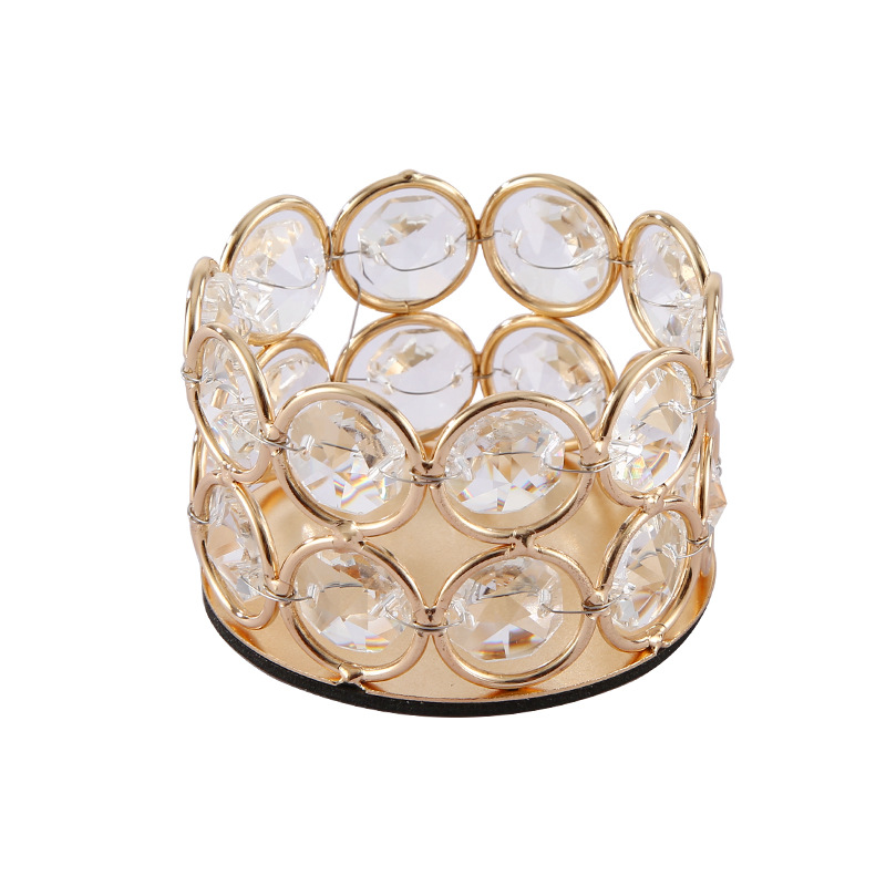 Candelabro europeo dorado con portavelas de cristal, decoración creativa de hierro para cenas o eventos