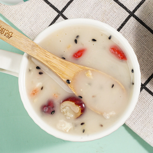 Chia seed, osmanthus, white fungus and lotus root powder 500g canned ready-to-use instant food instant lotus root powder wholesale ready-to-eat nut lotus root