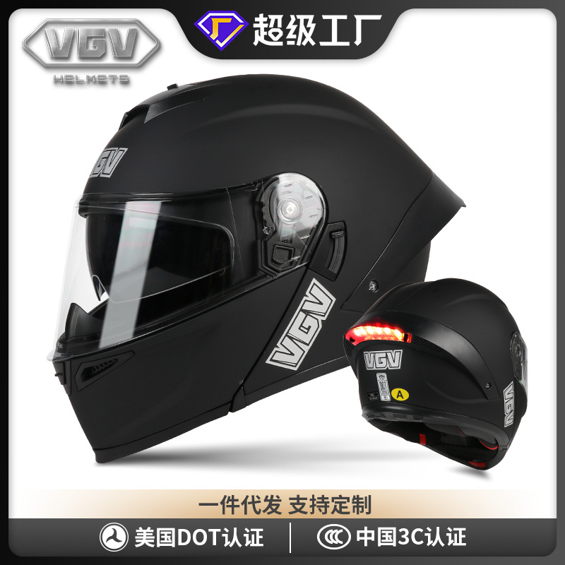[Spot] 3c certificado casco de motocicleta para hombre, locomotora de cuatro estaciones, casco expuesto, alerón trasero femenino, coche eléctrico con luz nuevo