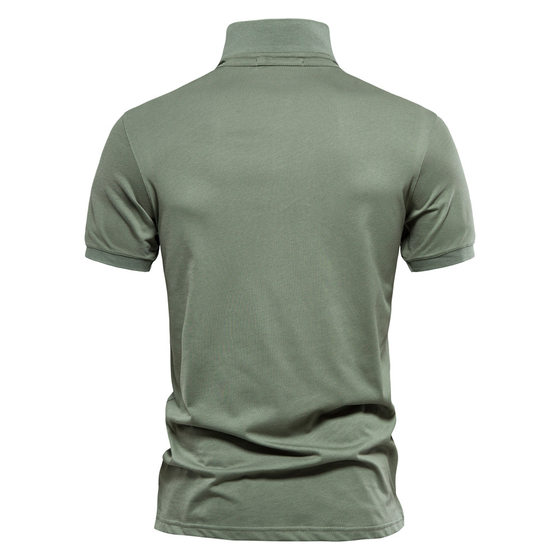 2024 Spring and Summer New Cotton Lapel Sports Men's European Size Polo Shirt Fashion Casual Men's Embroidered Short Sleeve T