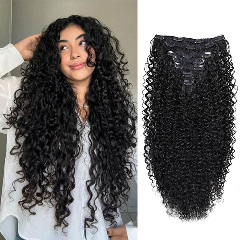 Synthetic hair length 20 inches 143 grams African curly hair wig clip black hair clip women's