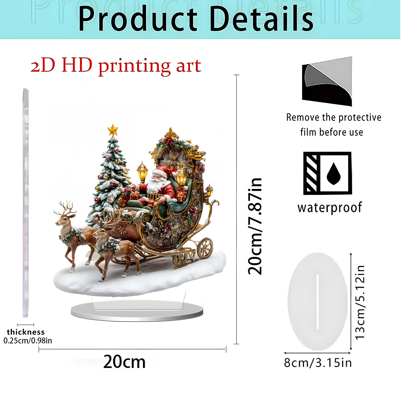 Navidad transfronteriza tren parque de atracciones 2D acrílico plano impermeable decoración de escritorio sala de estar decoración