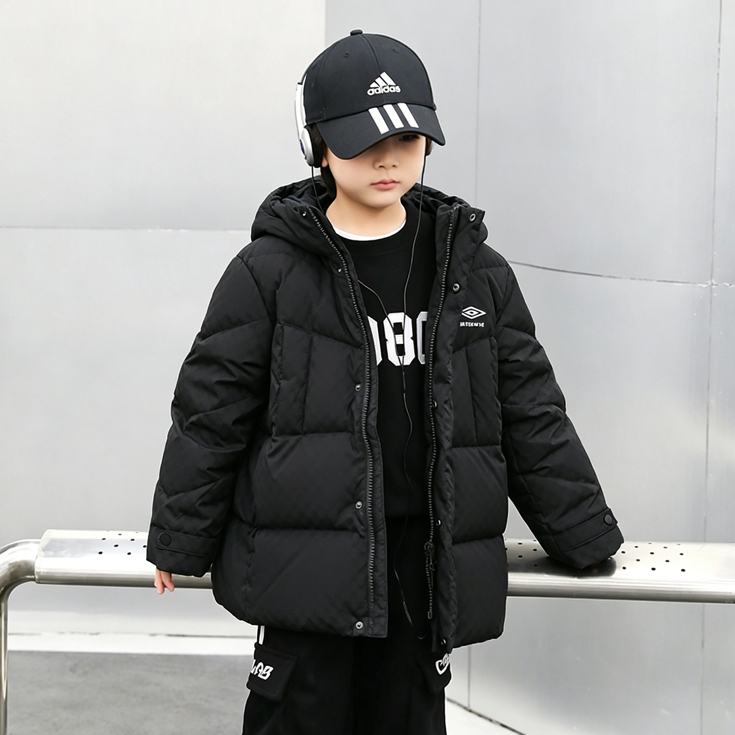 Boys' down jacket, 90% down, thickened for winter, suitable for small and medium-sized children, thickened for older children, parent-child outfit 23966