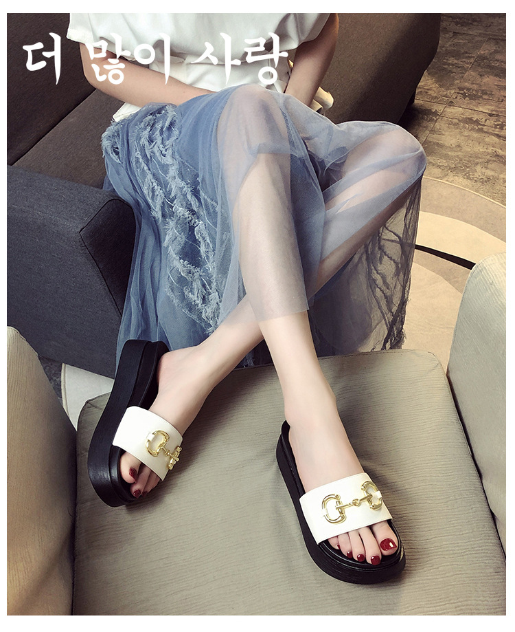 Genuine leather slippers women's summer wear thick bottom 2022 new fashion all-match net red small size 313233 beach shoes ins_voghion.com